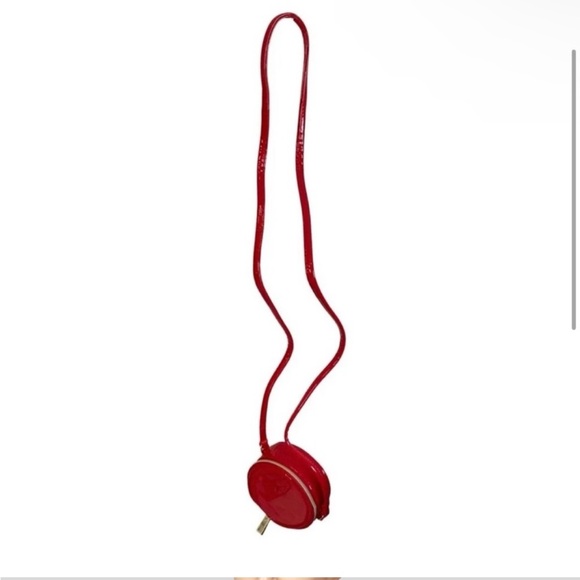 ♥️ Marc Jacobs Mini Crossbody Round Circle Canteen Bag 4" Red Patent Leather - Picture 5 of 12